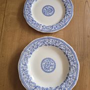 Gien service plates blue patterns perfect condition