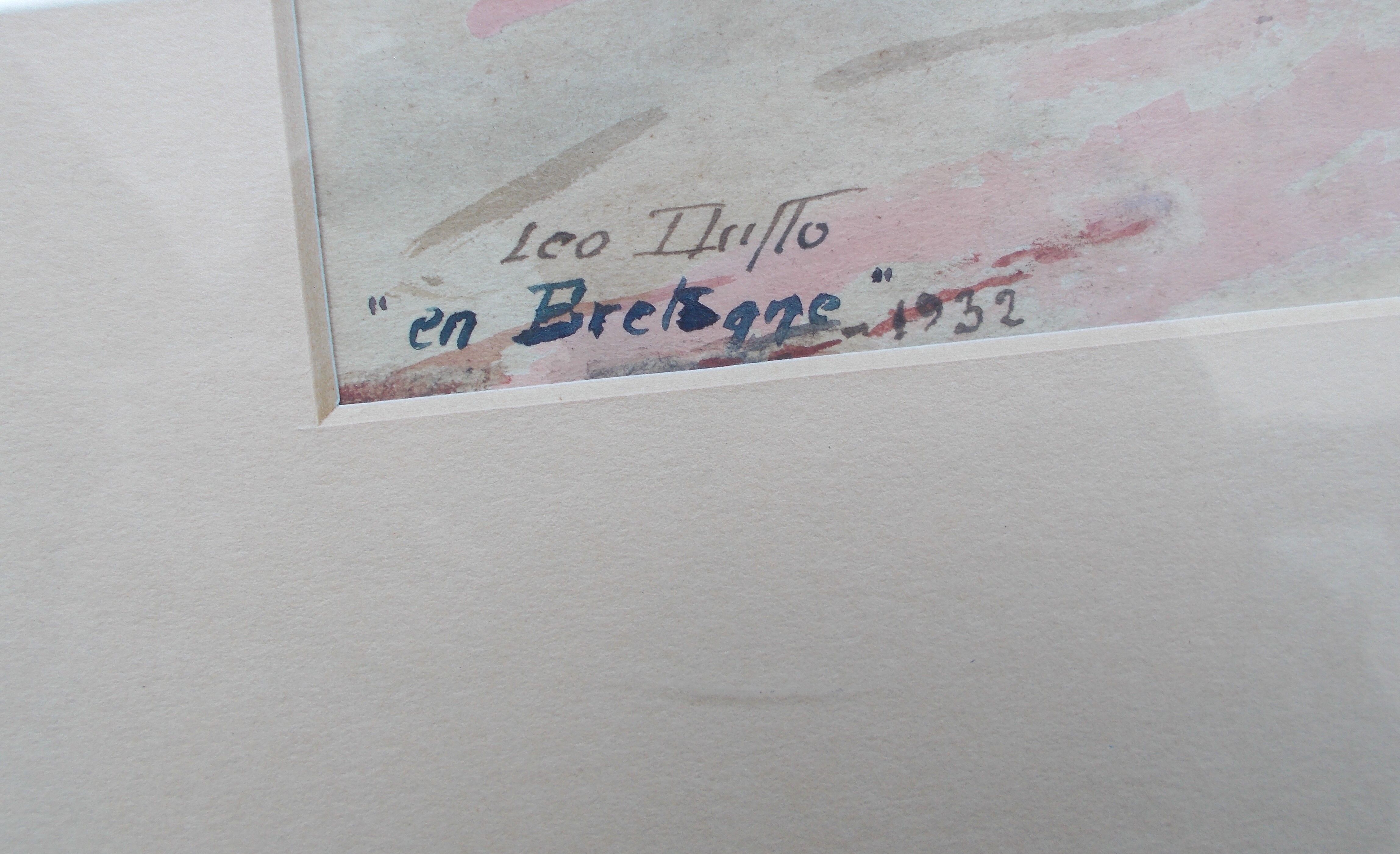 Watercolor Brittany Painting Léo Duffo 1932
