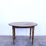 Vintage wood round oak table