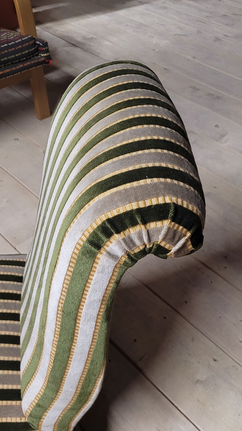 Napoleon III period velvet fireside chair