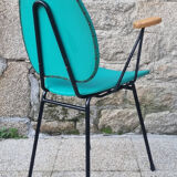 Armchair in metal and skai, 50s