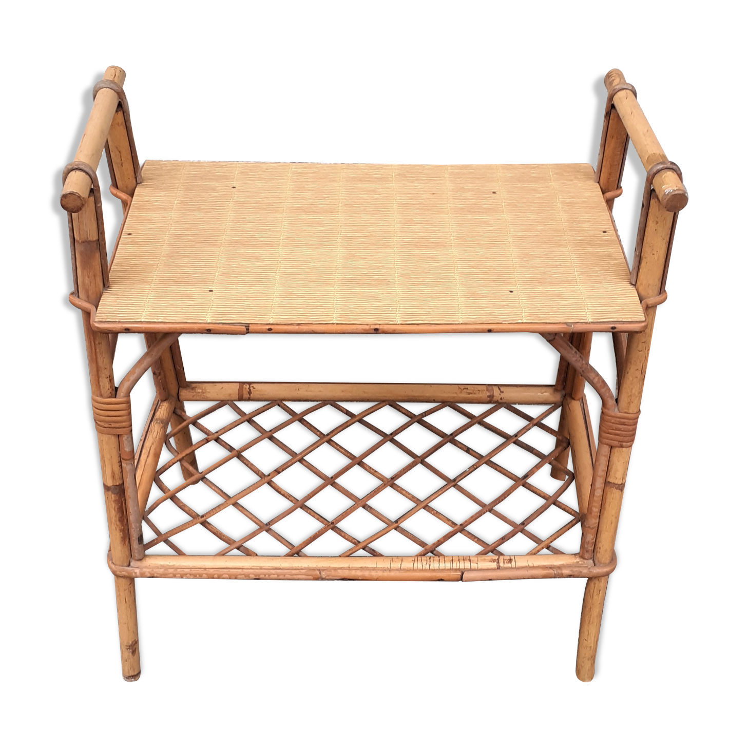 Vintage rattan side table