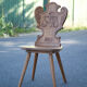 Set of 4 carved wooden stepladder chairs, pharmacy, brutalist, mountain style