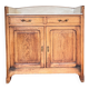 Commode de toilette chêne brut et marbre