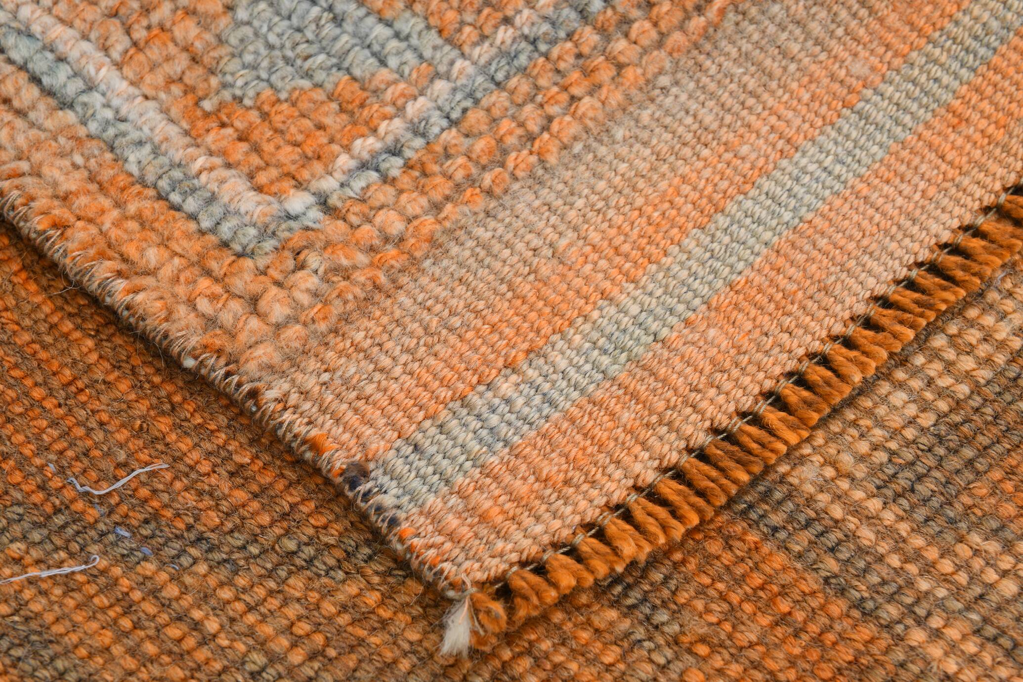 Orange & Green Turkish Runner Rug, 84x368Cm