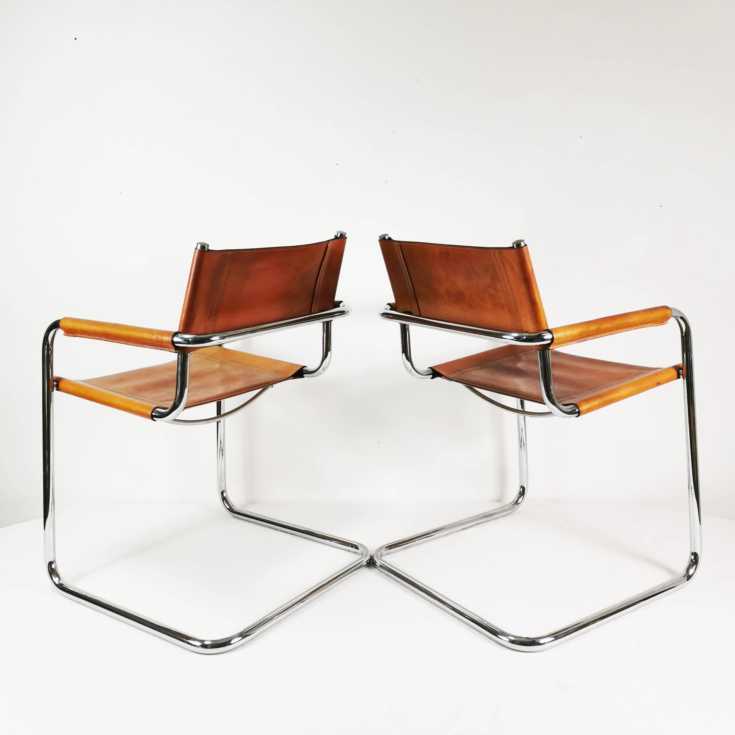 Pair of Bauhaus S34 chairs, designed by Mart Stam, Bulthaup, Germany, 1980s