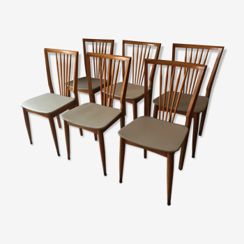6 chaises vintage design scandinave des années 60