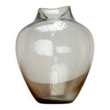 Vase en verre Fischmaul allemand du milieu du siècle de Hirschberg, années 1960