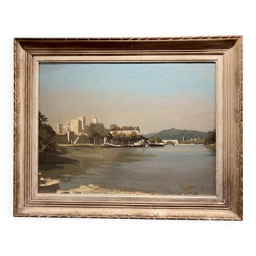 Painting - View of the Rhône - The Pont d'Avignon