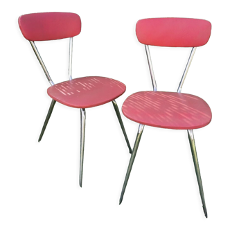 Set of 2 red vintage chairs