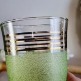 Set of 15 colored granite glasses