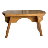 Rustic stool with compass legs, mountain furniture