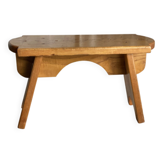 Rustic stool with compass legs, mountain furniture