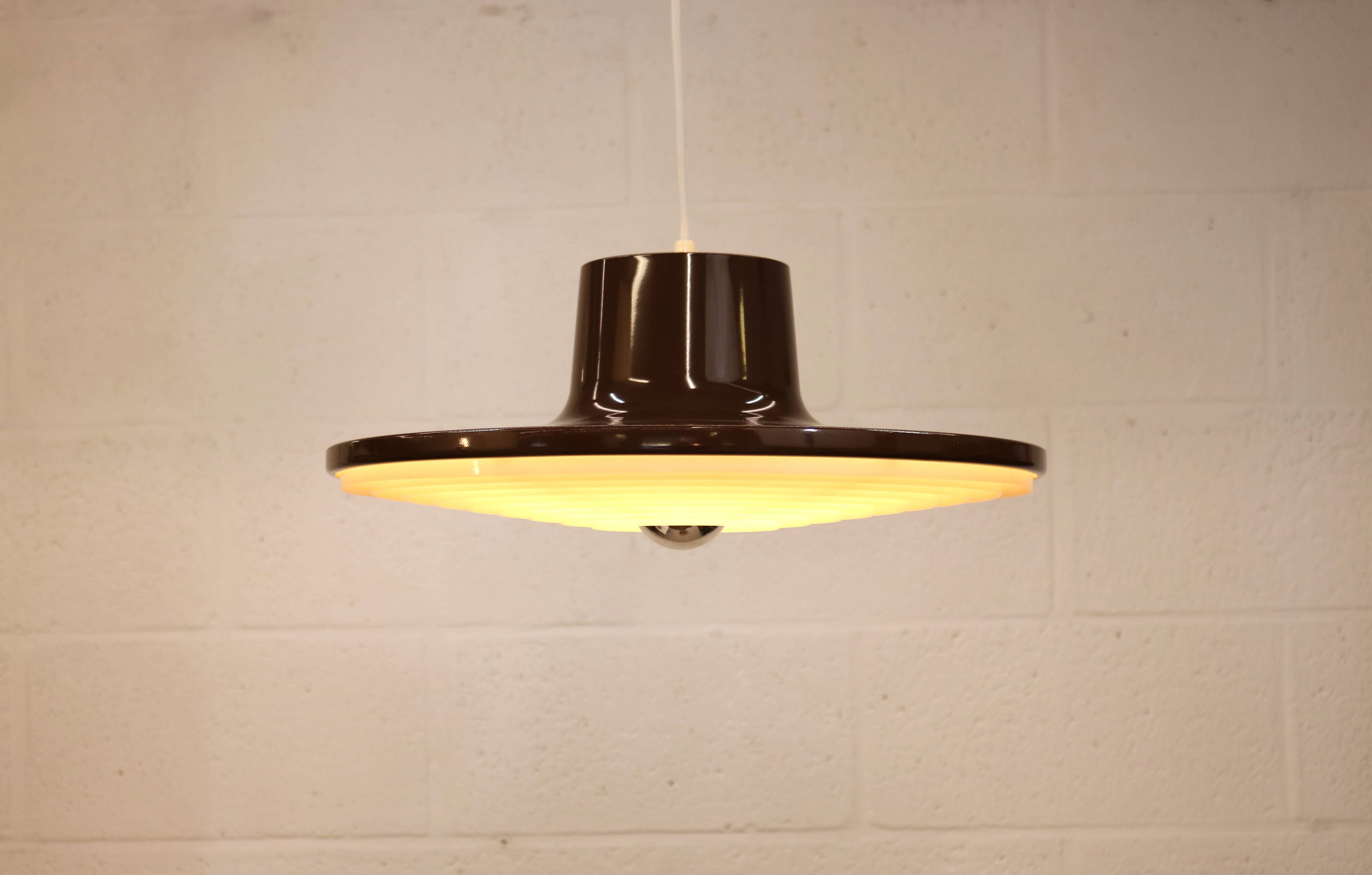 Original brown Danish design hanging lamp - *** Denmark 1970