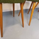 Set of 4 vintage Baumann Mondor chairs in terry cloth wood