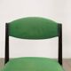 Vintage 1960s ebony wood chairs, foam padding, fabric.