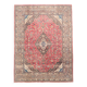 Tapis persan vintage en laine noué main, rouge, motifs floraux, 291x384 cm