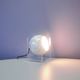 Lampe de table en cube avec sphère en métal