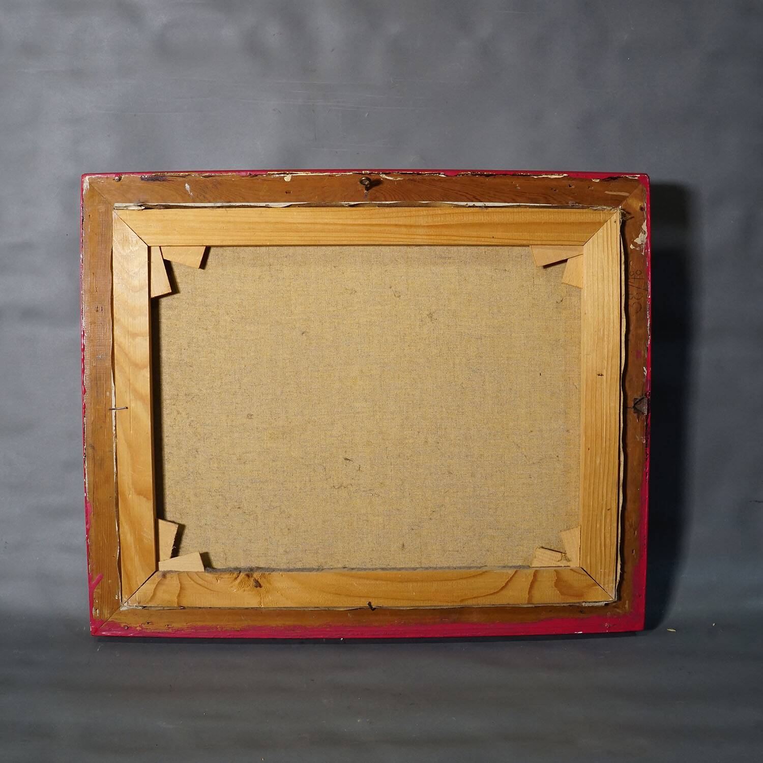 Oil painting by Alexander Michael depicting a landscape with a field, 1975.