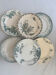 Lot of 6 green ironstone plates, antique French faience.