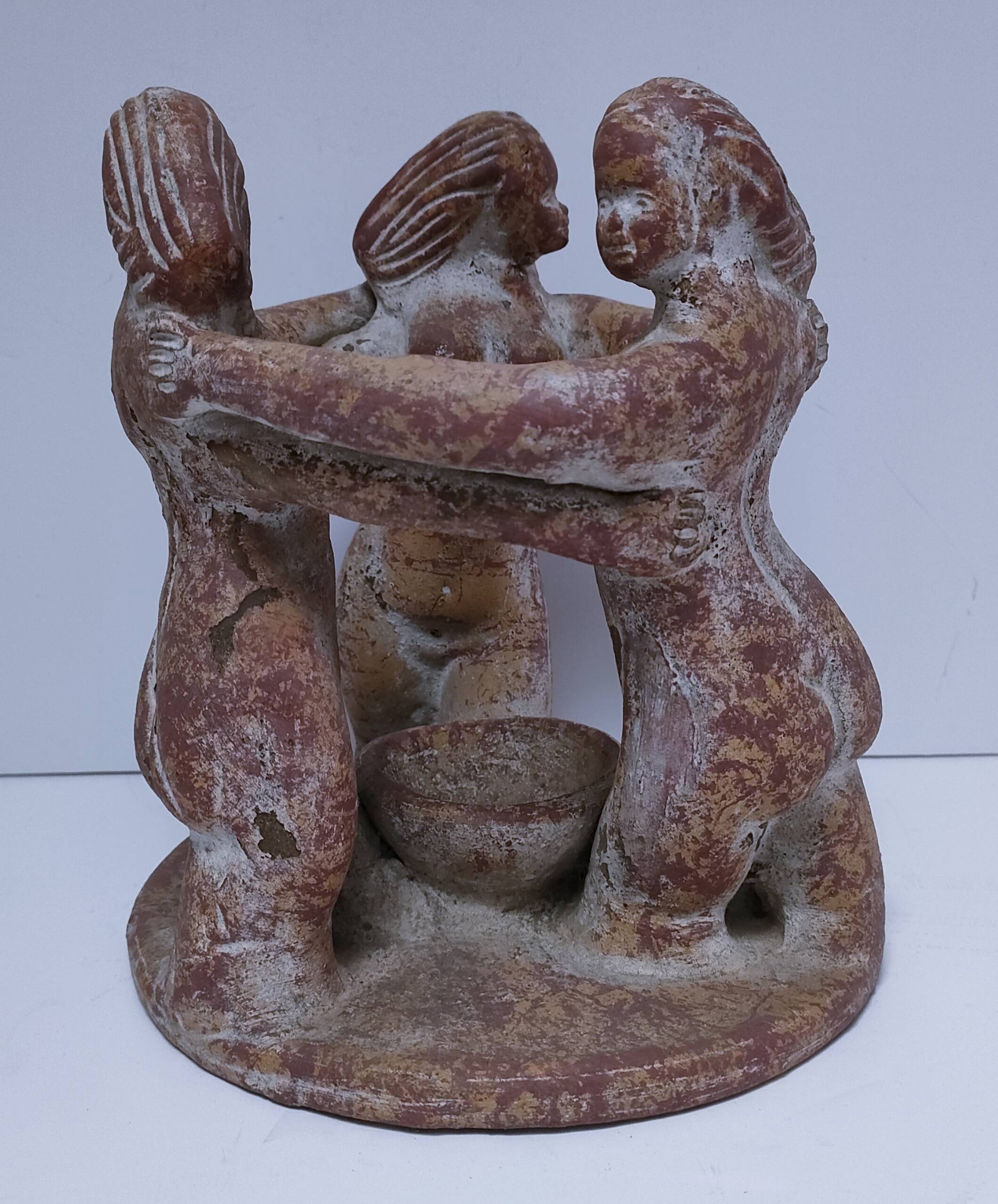 ceramic candlestick centrepiece terracotta patina