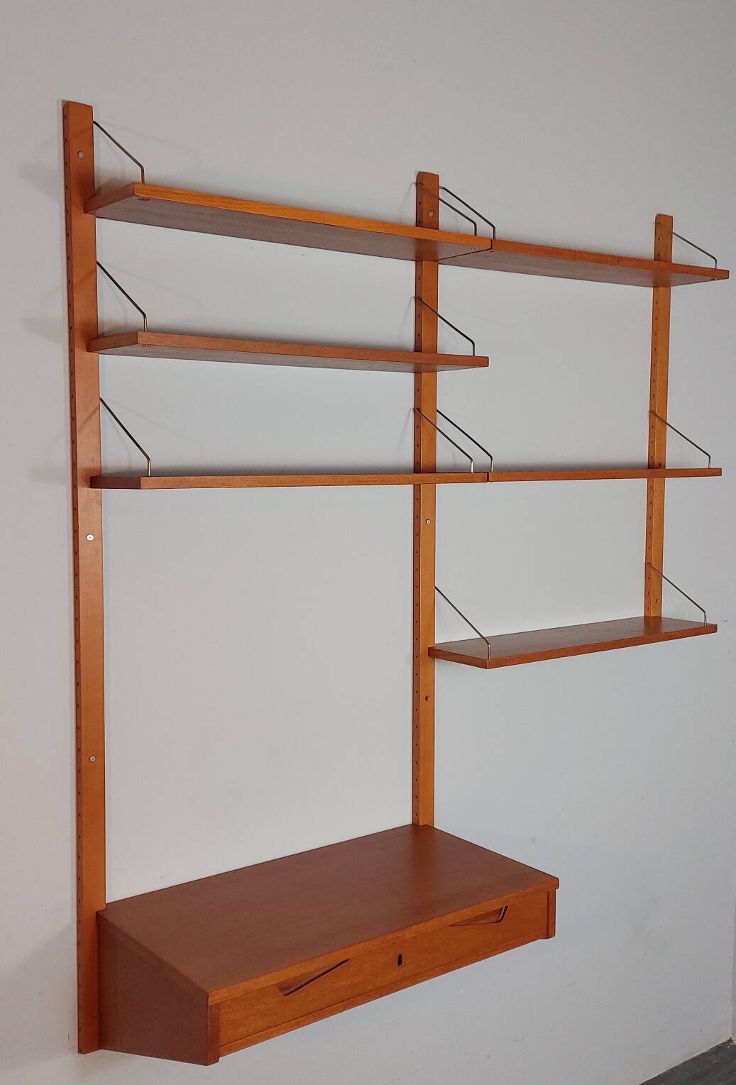 Rival Scandinavian shelves & wall secretary by Kjell Riise, 1960s