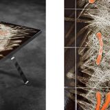 Modernist coffee table in ceramic and metal, 1970.