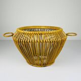 Vintage rattan basket, Italy, 1960s