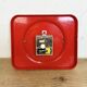 Vintage red bakelite wall clock from prim, 1970s