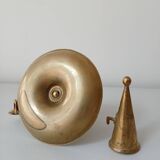Set of 2 brass cellar rat candlesticks