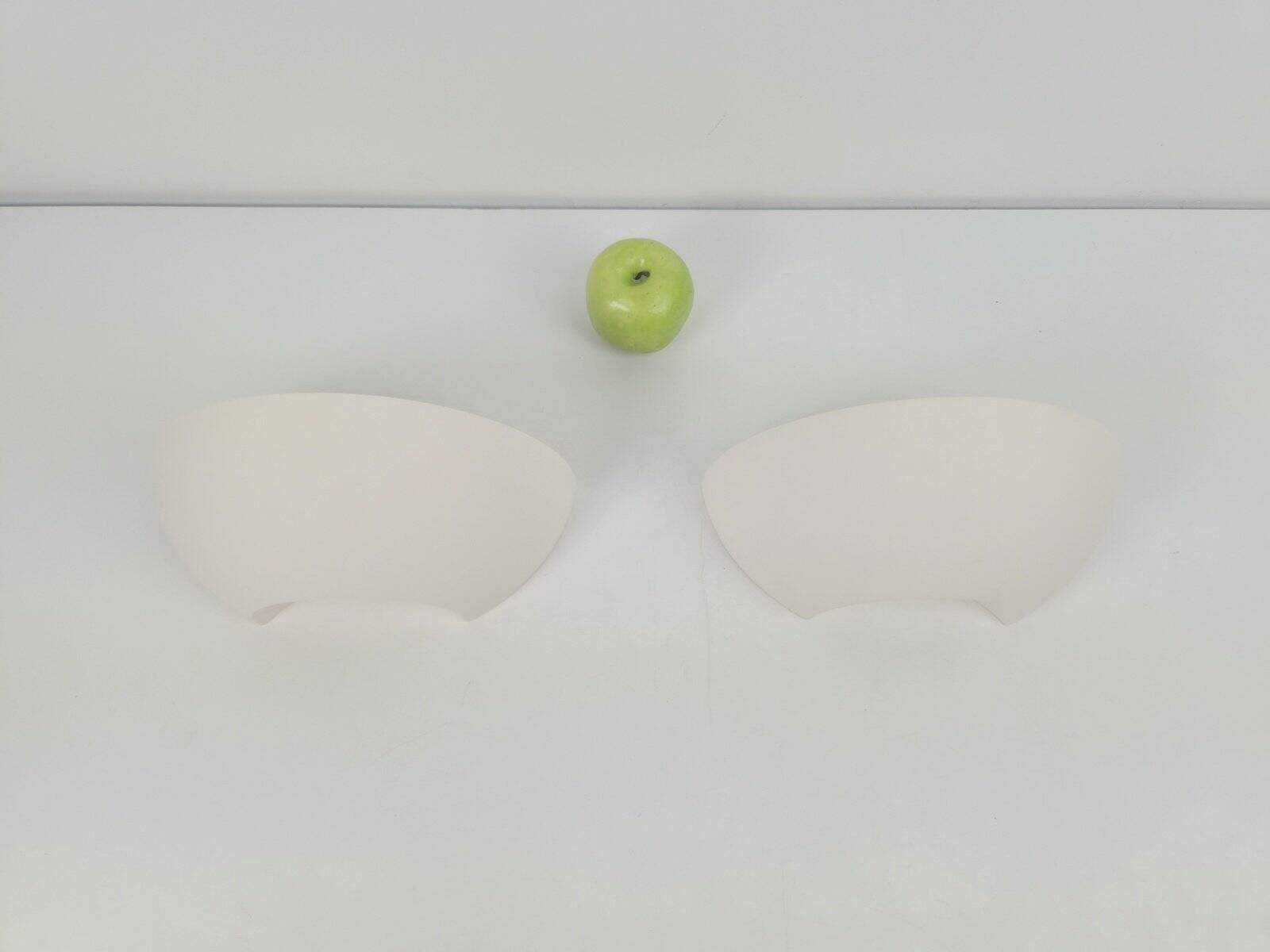 Semi-Circular Plaster Wall Lamps from Atelier Sedap 1990, Set of 2