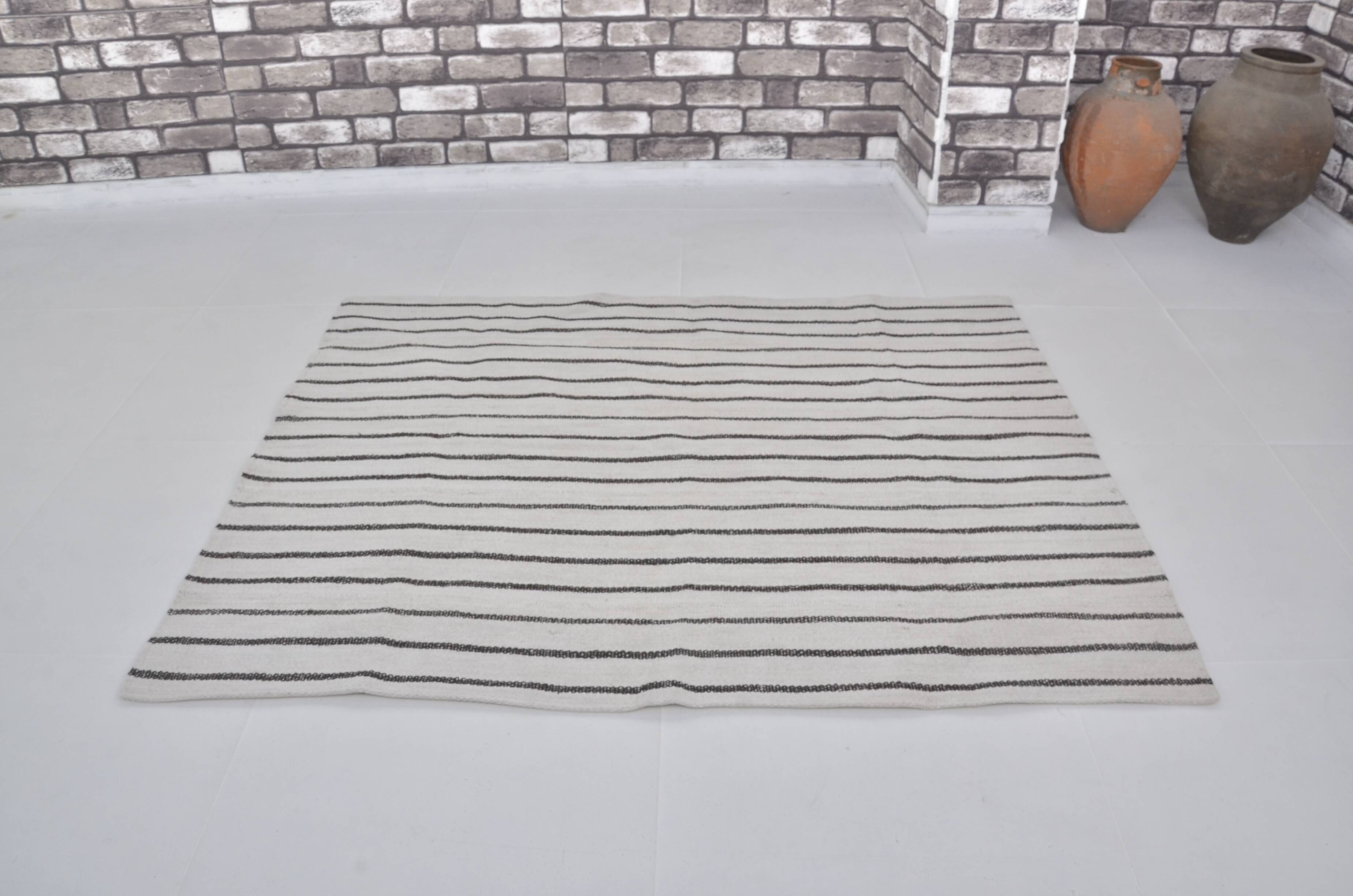 Vintage Anatolian Stripe Hemp Kilim sku 3779