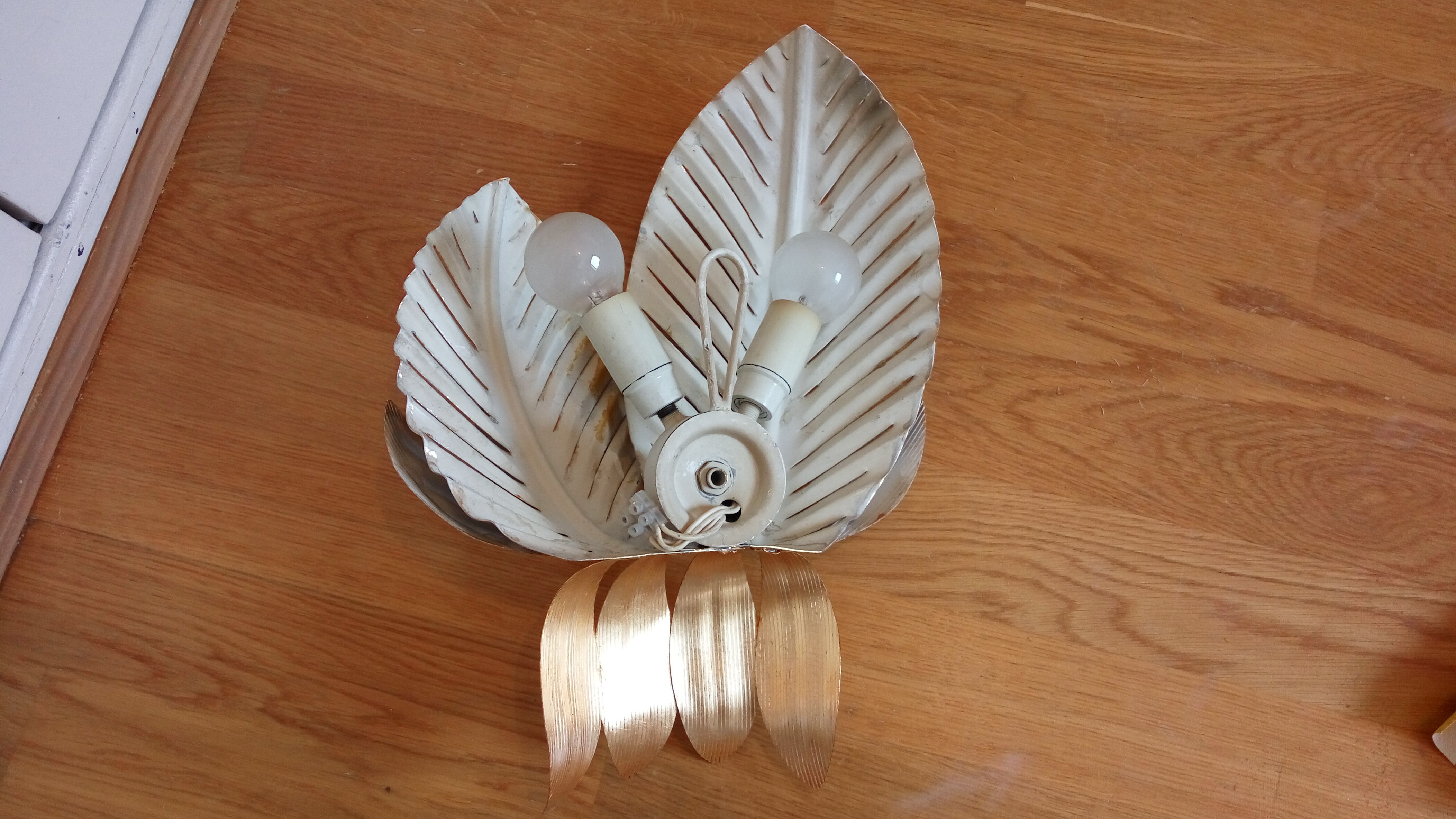 Applique double feuilles vintage