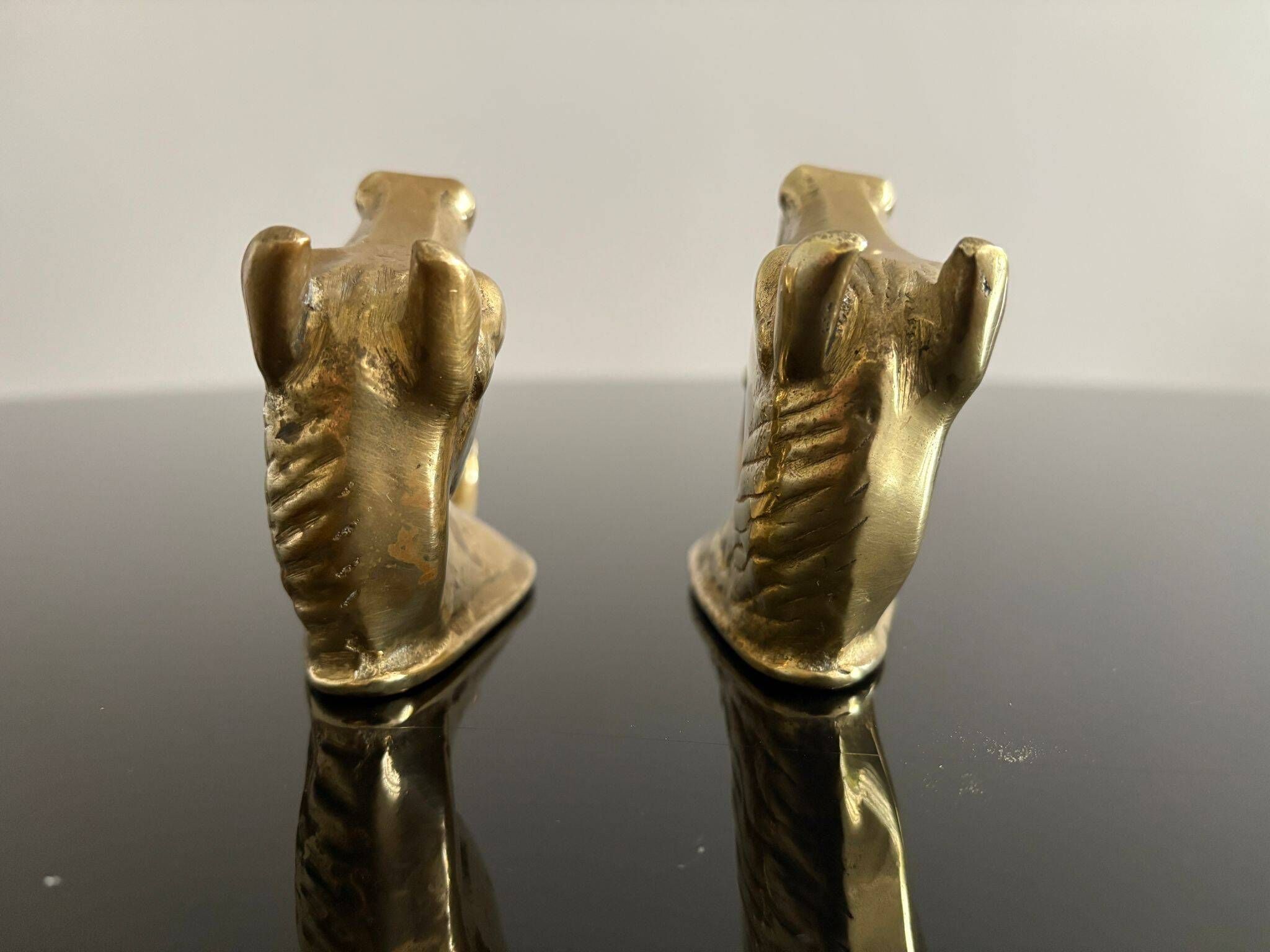 Pair of bronze coat hooks - Italy, 1950s