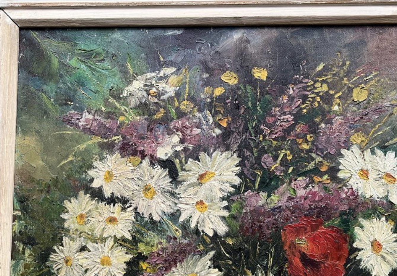 Oil on canvas bouquet of flowers - Loriaux