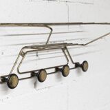 Vintage 1960s golden brass wall coat rack