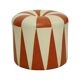 Round Vintage Pouf Orange Cream Two-Tone Skai Sixties