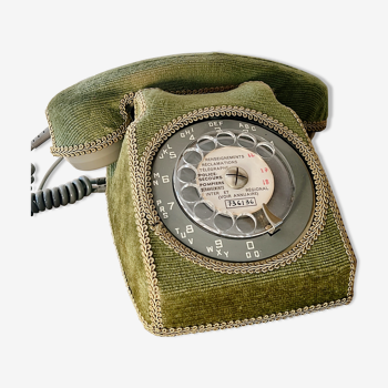 Téléphone à cadran socotel s63 habillage velours vert