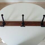 Vintage solid wood and metal wall coat rack