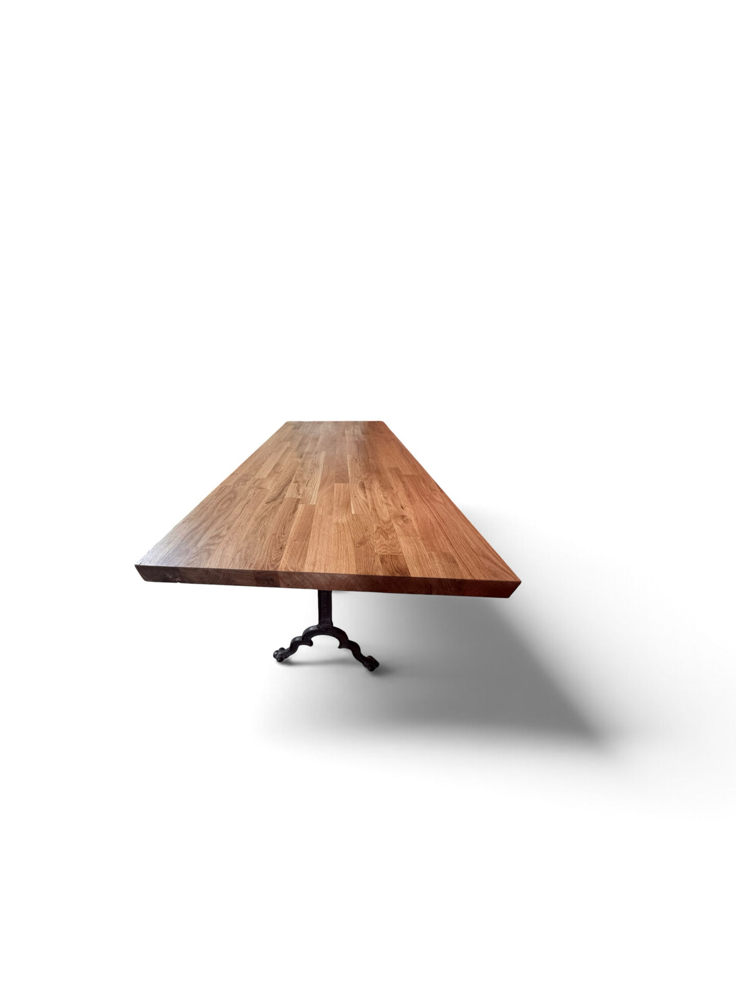 Bistro table, cast iron base and solid oak top.