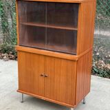 Chest of drawers buffet 2 bodies Scandinavian wooden display cabinet with 2 doors