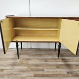 Mid-century 1960s mahogany sideboard with glass top