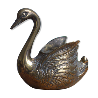 Brass swan pot cover