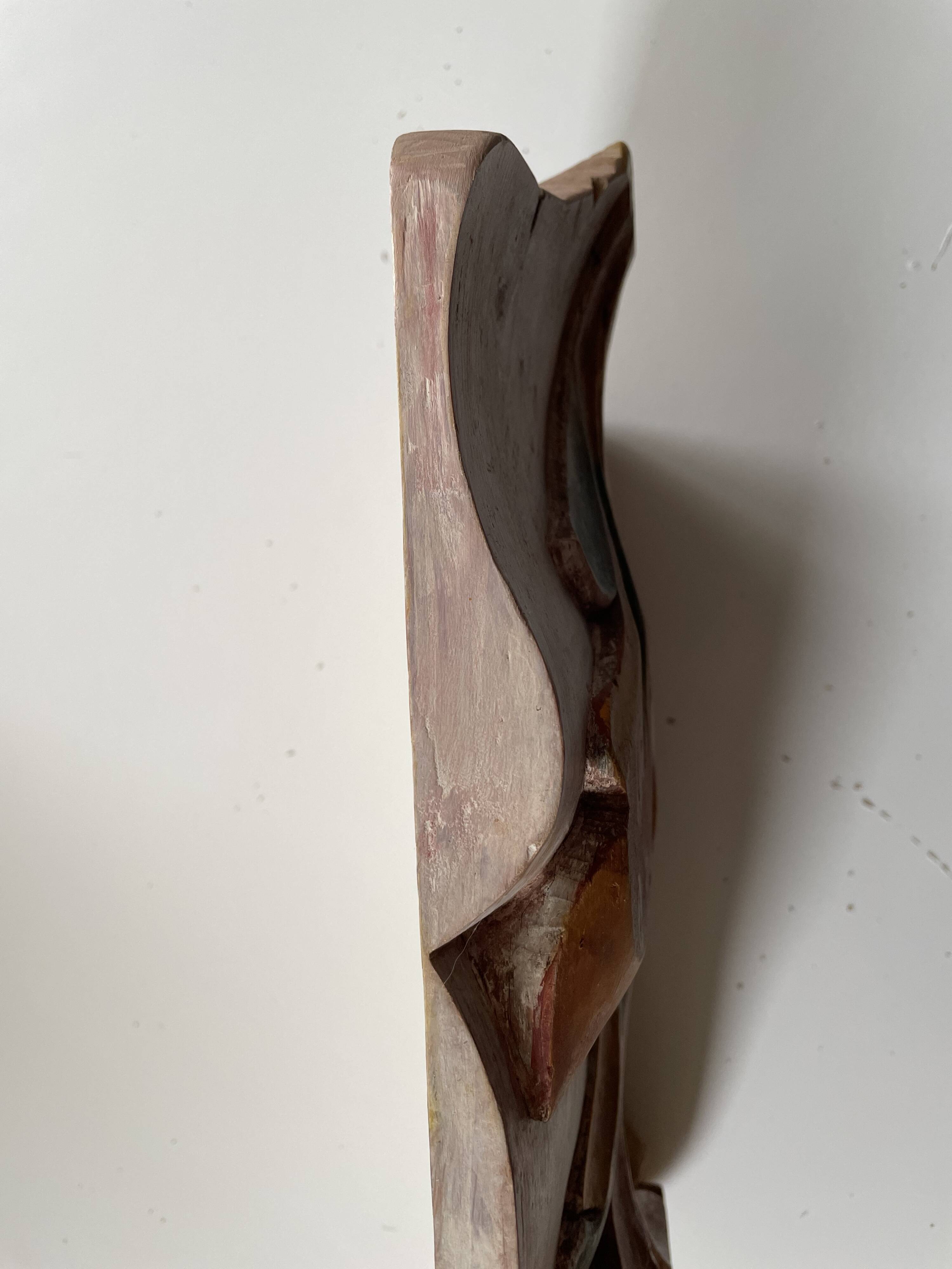 Panneau ancien en bois sculpté au décor de feuillage