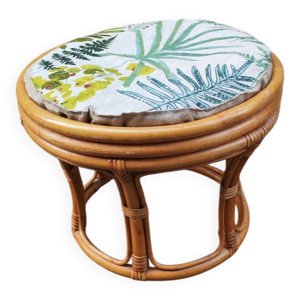 pouf en bambou vintage