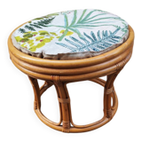 Vintage bamboo pouf