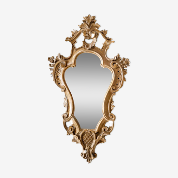Miroir italien ancien en résine doré style baroque