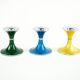 Candlestick set by Bjørn Engø, lacquered metal Space Age design, Norway