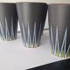 Six Orange and Black Ceramic Vases Vallauris André Baud