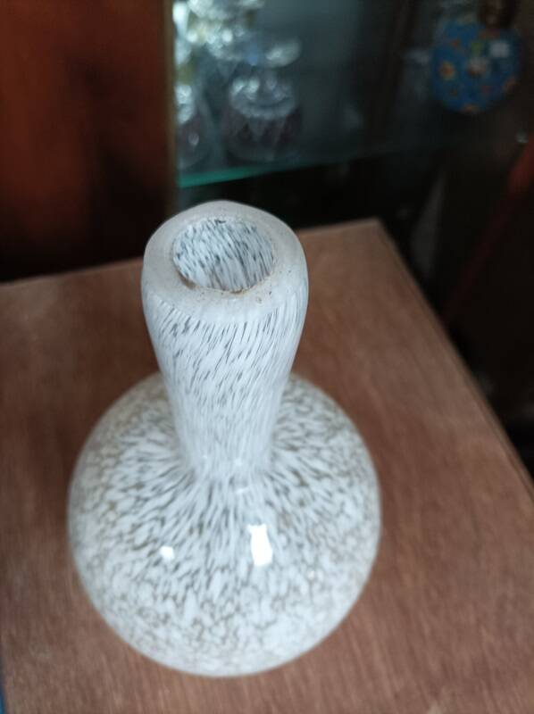 Blown glass pot vase clichy white soliflore dpc 1123416